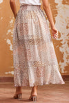 KaleaBoutique Boho Flower Print Smocked Waist Button Slit Maxi Skirt - KaleaBoutique.com