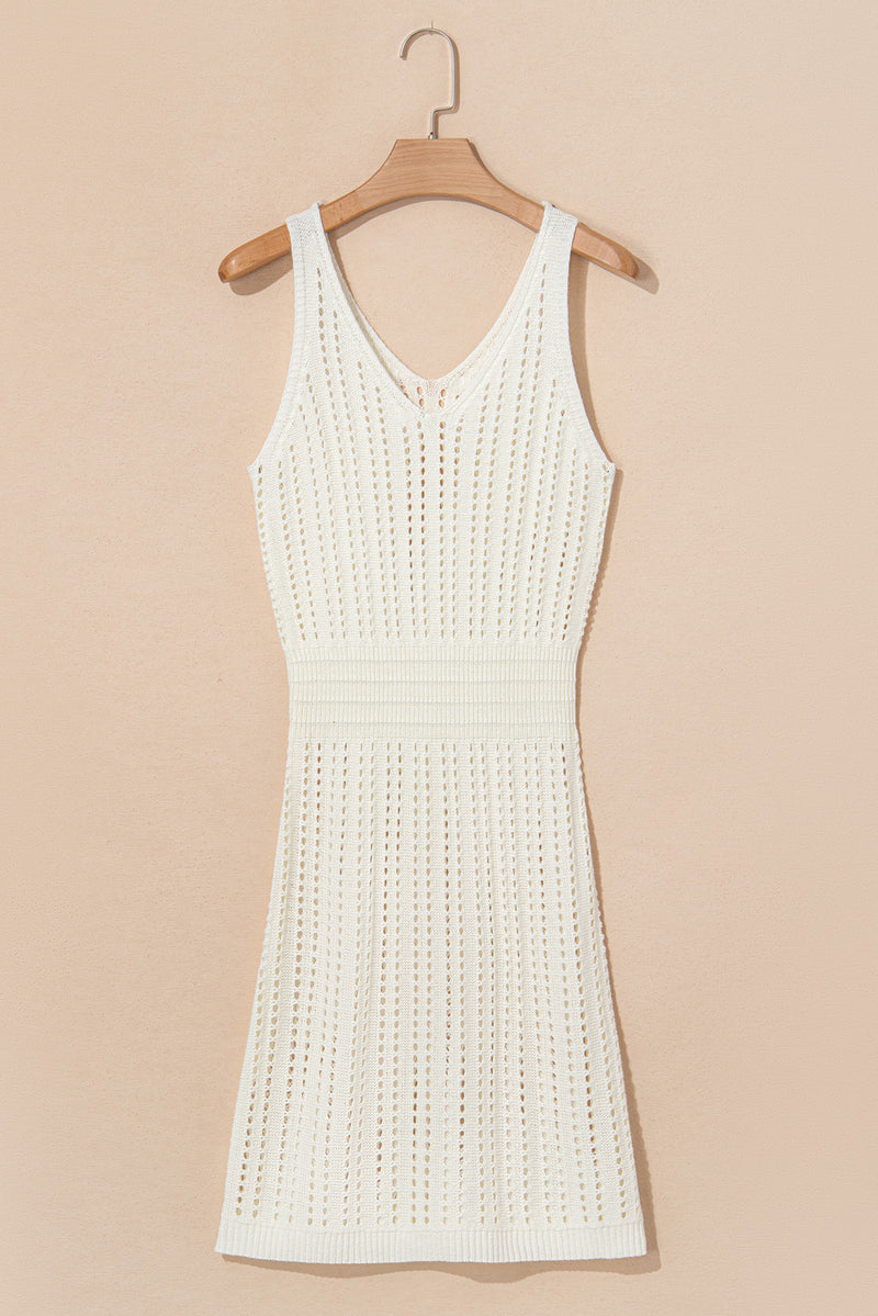 KaleaBoutique Perfect Eyelet Crochet Sleeveless V Neck Beach Dress - KaleaBoutique.com