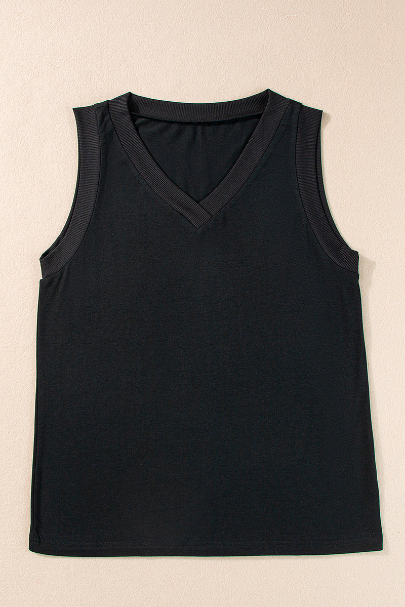 KaleaBoutique Stylish Comfortable Ribbed V Neck Tank - KaleaBoutique.com