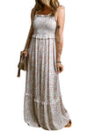 KaleaBoutique Lace Frilly Straps Shirred Floral Maxi Dress - KaleaBoutique.com