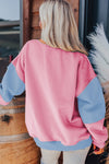 KaleaBoutique Colorblock Patchwork Drop Shoulder Sweatshirt - KaleaBoutique.com