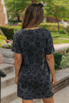 Vintage Washed Leopard T-Shirt Dress with Pockets - KaleaBoutique.com