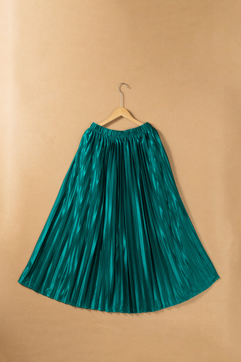 KaleaBoutique Satin Elastic Waist Pleated Maxi Skirt - KaleaBoutique.com