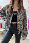 KaleaBoutique Leopard Print Corduroy Irregular Hem Buttoned Jacket - KaleaBoutique.com