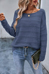 KaleaBoutique Boat Neck Drop Shoulder Pointelle Knit Sweater - KaleaBoutique.com