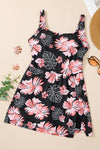 KaleaBoutique Stylish Floral Print Twisted Hollowed Back Swim Dress - KaleaBoutique.com