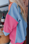 KaleaBoutique Beautiful Colorblock Patchwork Drop Shoulder Sweatshirt - KaleaBoutique.com