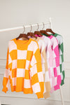 KaleaBoutique Checkered Bishop Sleeve Sweater - KaleaBoutique.com