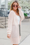 Hollowed Crochet Drop Shoulder Open Front Cardigan - KaleaBoutique.com