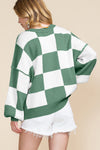 KaleaBoutique Checkered Bishop Sleeve Sweater - KaleaBoutique.com