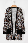 Leopard Patched Pocket Open Front Cardigan - KaleaBoutique.com