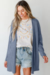 KaleaBoutique Solid Color Rib Knit Open Front Tunic Cardigan - KaleaBoutique.com