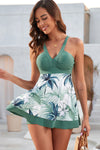 KaleaBoutique Stylish Floral Patchwork V Neck Swimdress with Shorts - KaleaBoutique.com