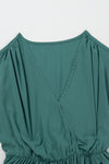 KaleaBoutique Solid Color V Neck Wrap Pleated Short Sleeve Maxi Dress - KaleaBoutique.com