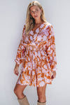 KaleaBoutique Floral Puff Sleeve Smocked Waist Layered Dress - KaleaBoutique.com