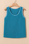 KaleaBoutique Metallic Sheen Edge Scoop Neck Tank Top - KaleaBoutique.com