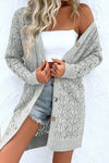 Hollow Out Buttons Front Long Cardigan - KaleaBoutique.com