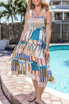 KaleaBoutique Mix Striped Wide Straps Smocked Tiered Maxi Dress - KaleaBoutique.com