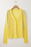 KaleaBoutique Pointelle Knit V Neck Sweater Cardigan - KaleaBoutique.com