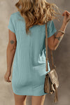 KaleaBoutique Stylish Striped Ribbed Knit T-shirt Shift Dress - KaleaBoutique.com