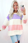 KaleaBoutique Colorblock Patchwork Drop Shoulder Crewneck Sweatshirt - KaleaBoutique.com