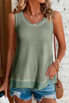 KaleaBoutique Stylish Comfortable Scoop Neck Waffle Knit Flowy Vest - KaleaBoutique.com