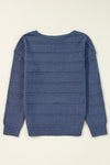 KaleaBoutique Boat Neck Drop Shoulder Pointelle Knit Sweater - KaleaBoutique.com