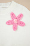 KaleaBoutique Floral Embroidered Colorblock Fuzzy Drop Shoulder Sweater - KaleaBoutique.com