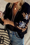 KaleaBoutique Bohemian Floral Embroidered V Neck Blouse - KaleaBoutique.com