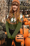 KaleaBoutique Halloween Ghost Pattern Drop Shoulder Sweater - KaleaBoutique.com