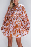 KaleaBoutique Floral Puff Sleeve Smocked Waist Layered Dress - KaleaBoutique.com