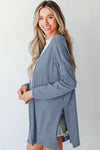 KaleaBoutique Solid Color Rib Knit Open Front Tunic Cardigan - KaleaBoutique.com