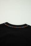 KaleaBoutique Contrast Rainbow Trim Drop Shoulder Pullover Sweatshirt - KaleaBoutique.com