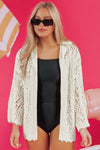 KaleaBoutique Stylish Fashion Open Knit Hooded Beach Cover Up - KaleaBoutique.com