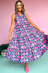 KaleaBoutique Floral Print Frilly Neck Sleeveless Tiered Maxi Dress - KaleaBoutique.com