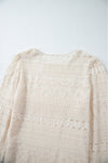 KaleaBoutique Geometric Lace Buttoned Decor Long Sleeve Blouse - KaleaBoutique.com