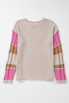 KaleaBoutique Colorblock Exposed Seam Round Neck Sweater - KaleaBoutique.com