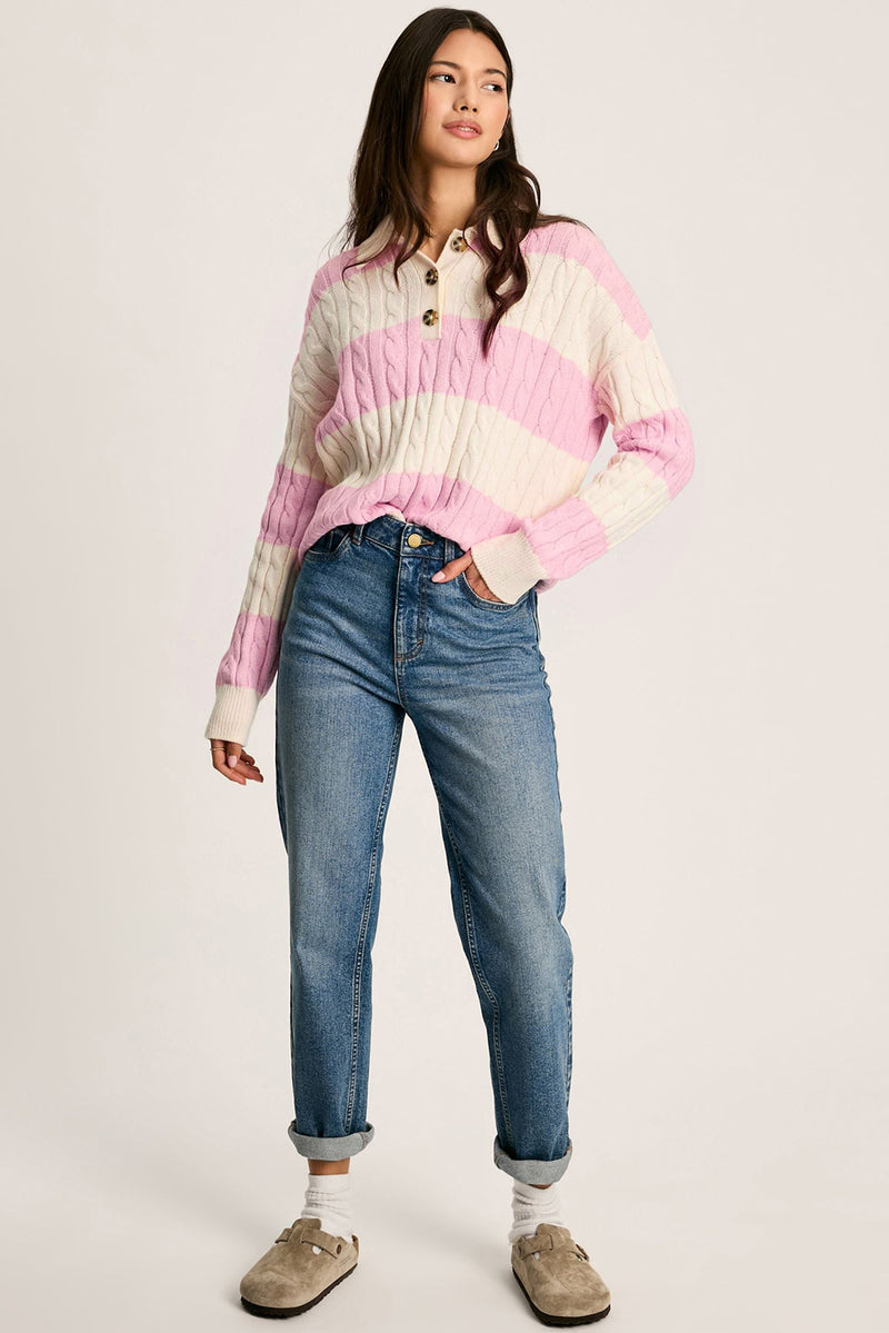 KaleaBoutique Cable Knit Collared Henley Sweater - KaleaBoutique.com