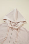 KaleaBoutique Corduroy Drawstring Hooded Pocket Zip Up Jacket - KaleaBoutique.com