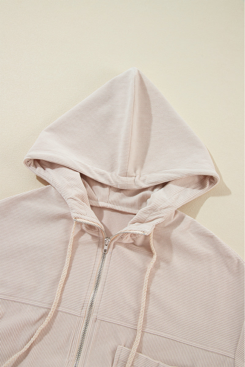 KaleaBoutique Corduroy Drawstring Hooded Pocket Zip Up Jacket - KaleaBoutique.com