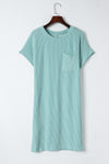 KaleaBoutique Stylish Striped Ribbed Knit T-shirt Shift Dress - KaleaBoutique.com