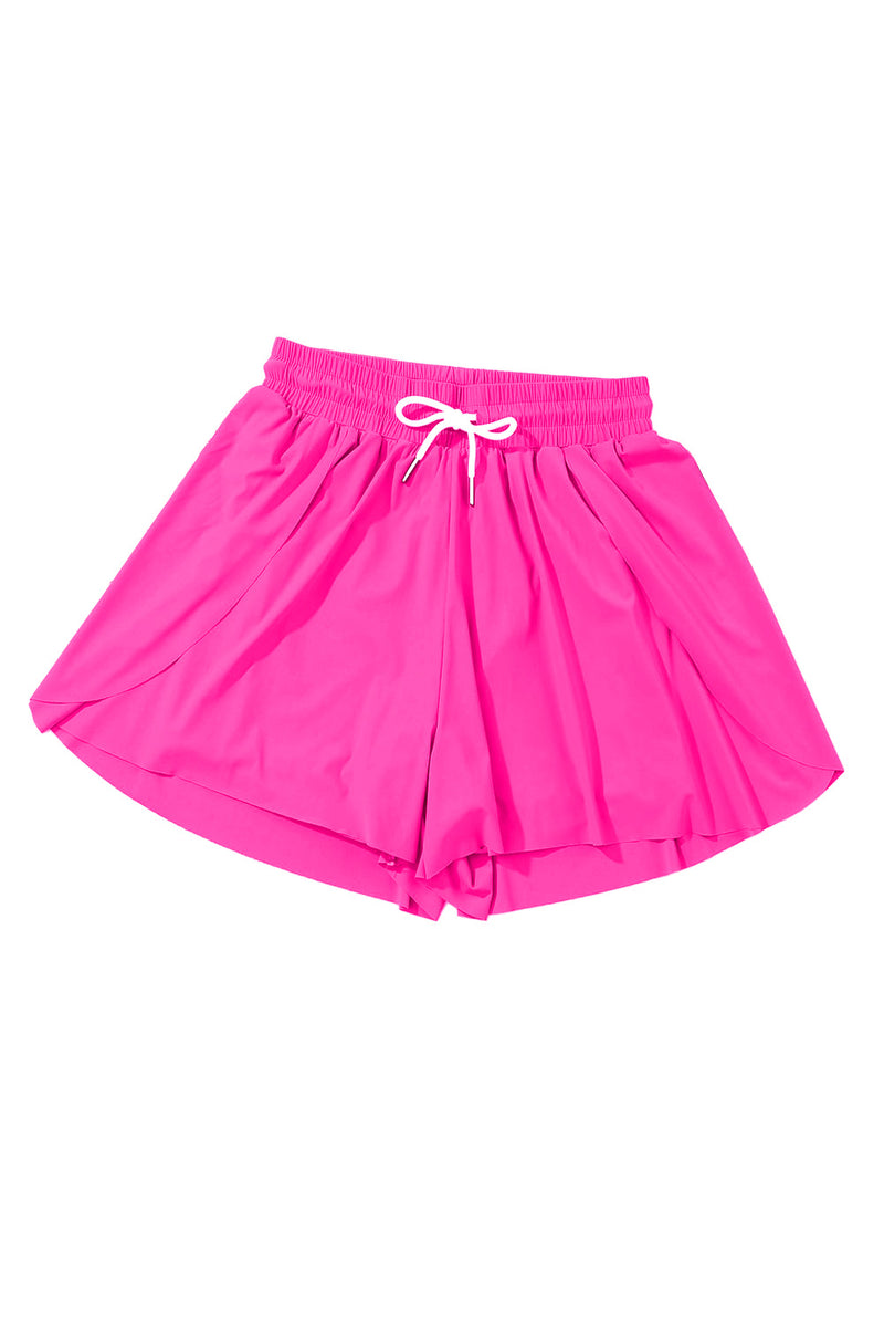 KaleaBoutique Stylish Drawstring Elastic Waist Lined Ruffle Shorts Bikini Bottom