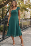 KaleaBoutique Shirred Open Back Sweetheart Neck Ruffled Midi Dress - KaleaBoutique.com