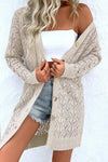 Hollow Out Buttons Front Long Cardigan - KaleaBoutique.com