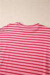 Striped 3/4 Sleeve Round Hem Shift T Shirt Dress - KaleaBoutique.com