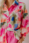 KaleaBoutique Stylish Abstract Print Ruffled Puff Sleeve Shirt - KaleaBoutique.com