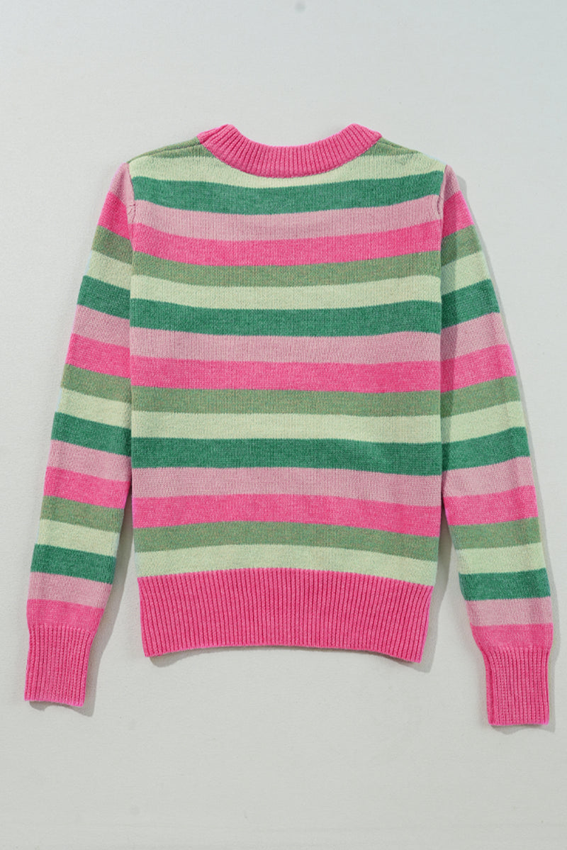 KaleaBoutique Color Block Ribbed Edge Round Neck Sweater - KaleaBoutique.com