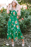 KaleaBoutique Floral Print Bubble Sleeve Smocked Tiered Midi Dress - KaleaBoutique.com