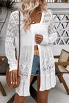 Crochet Hollow Out Open Front Cardigan - KaleaBoutique.com