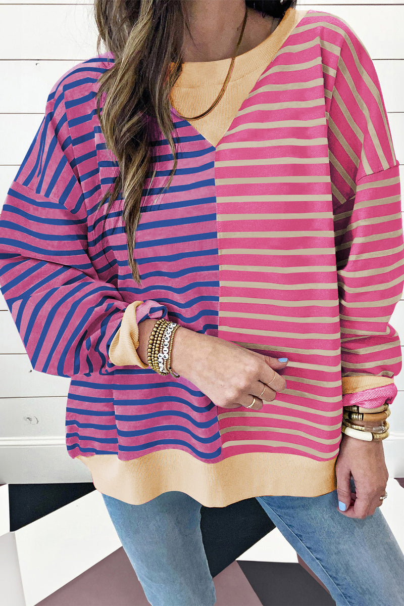 KaleaBoutique Colorblock Drop Shoulder Oversize Sweatshirt - KaleaBoutique.com